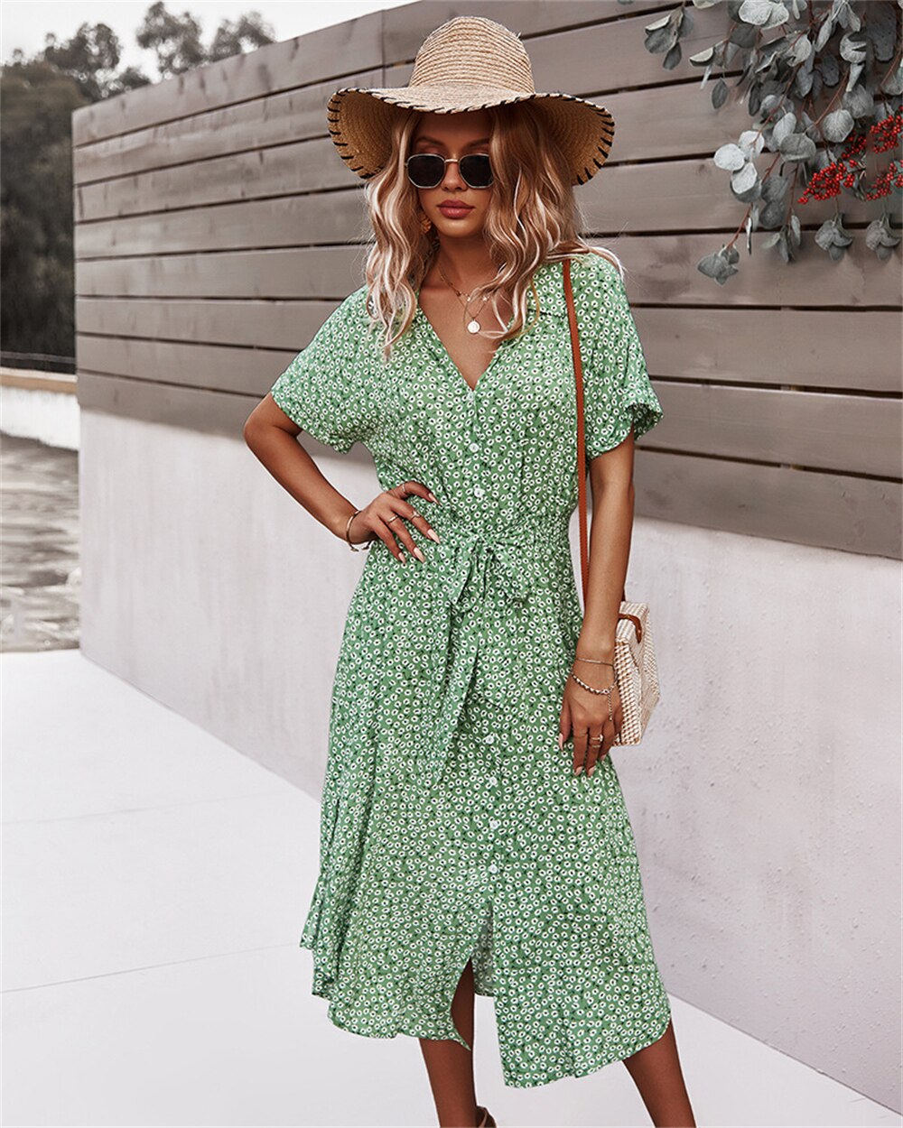 Zavando – Elegantes Sommerkleid mit Bindeband in der Taille
