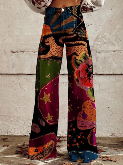 Zavando - Freizeithose mit Vintage-Druck