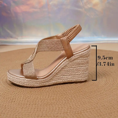 Zavando – Stilvolle Keilsandalen mit Webmuster