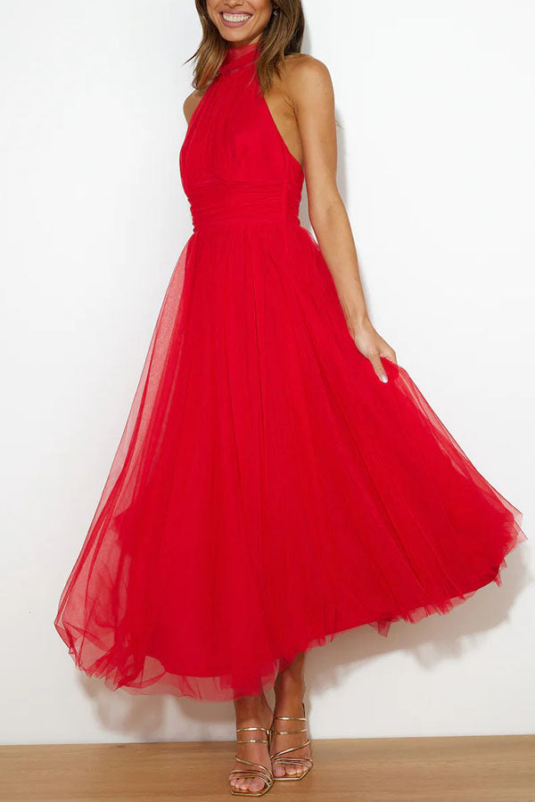 Elegantes Neckholderkleid Für Damen | Midi