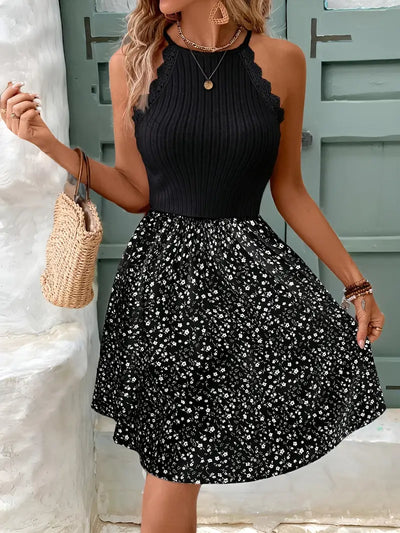 Zavando – Neckholderkleid aus Baumwollstrick