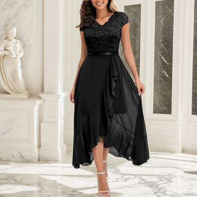 Zavando –✨ Glitzerndes V-Ausschnitt Partykleid ✨