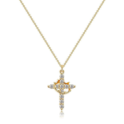 Crown & Cross Anhänger Choker Halskette