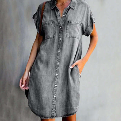 Zavando – Leichtes Button-Up Hemdblusenkleid