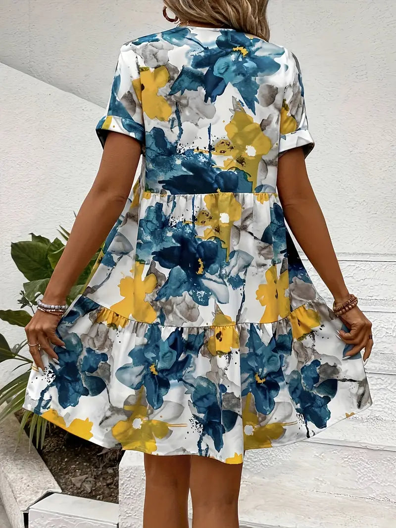 Zavando – Luftiges Minikleid mit Blumenmuster