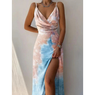 Sommerkleid Mit Wickeldesign Und Spaghettiträgern Für Damen | Maxi