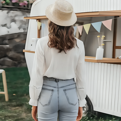 Elegante Langarmbluse Für Damen | Button Down