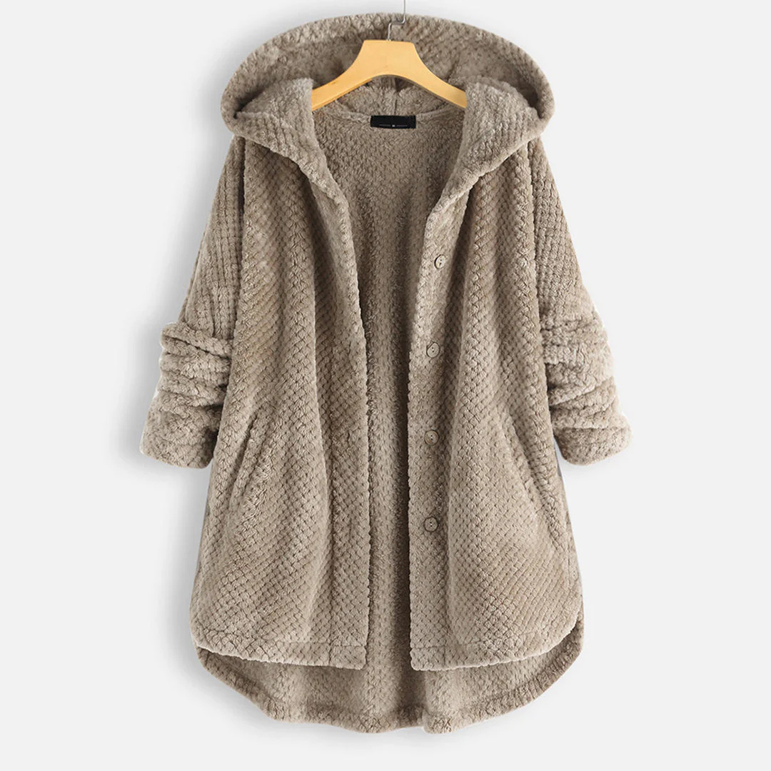 Button Down Jacke Mit Kapuze Für Damen | Warm