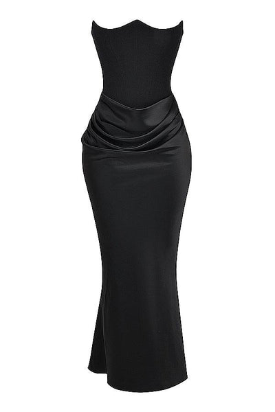 Zavando - Elegantes trägerloses Korsett Maxikleid