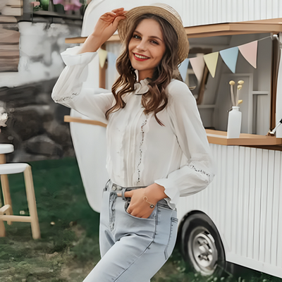 Elegante Langarmbluse Für Damen | Button Down