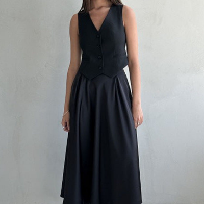 Damen Hochtaillierter Stylischer Fließender Rock | Maxi