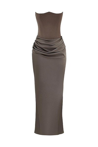 Zavando - Elegantes trägerloses Korsett Maxikleid