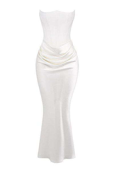 Zavando - Elegantes trägerloses Korsett Maxikleid