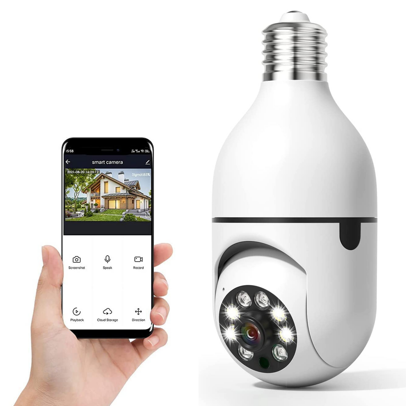 Kabellose Smart-HD-Glühbirnen-Überwachungskamera für den Innen- und Außenbereich