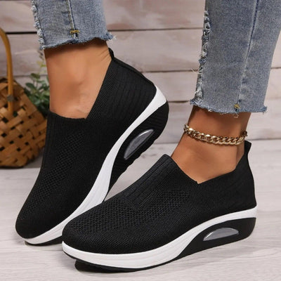 Damen Slip-on Strick-Sneaker mit Keilsohle