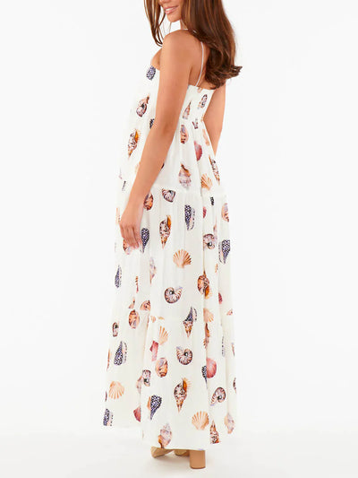 Zavando – Stilvolles Maxikleid mit Muschel-Print