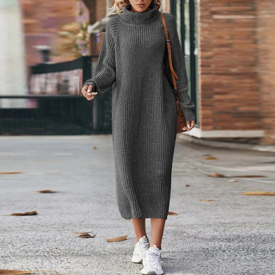 Rollkragenpulloverkleid Für Damen | Midi
