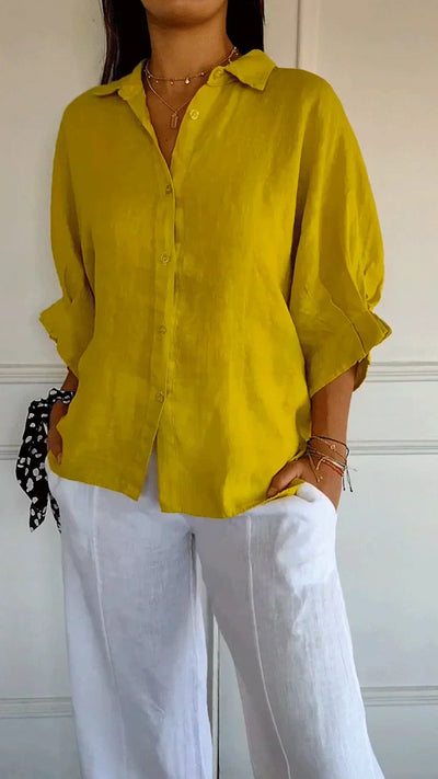 Zavando – Weiche elegante Knopf-bluse für jeden Anlass