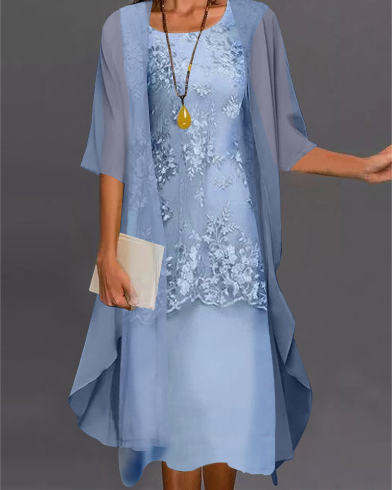 Zweiteiliges Minikleid Mit Blumenmuster Für Damen | Set