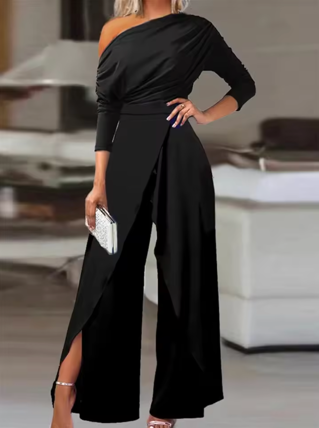 Zavando – Raffinierter schulterfreier Jumpsuit