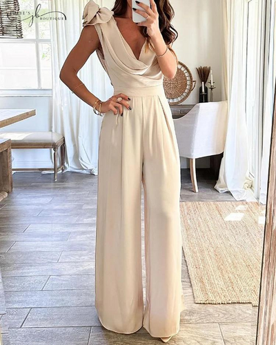 Zavando - Jumpsuit mit Winterfall-Ausschnitt