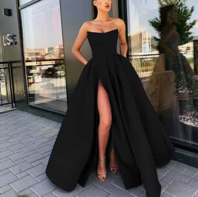 Trägerloses Elegantes Damen Ballkleid | Maxi