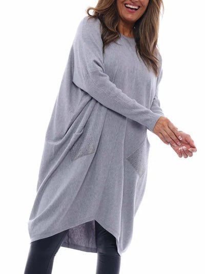 Zavando - CurveEmbrace Waffel Komfort Kleid