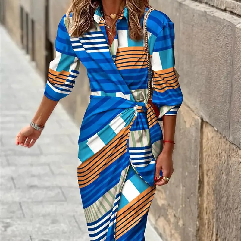 Wickelkleid Mit 3/4 Ärmeln Für Damen | Midi
