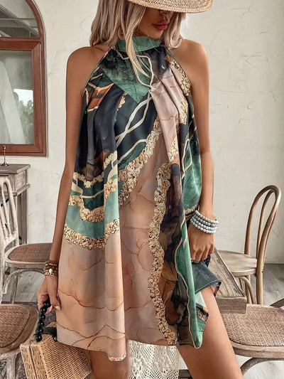 Zavando – Künstlerisches Neckholder-Minikleid
