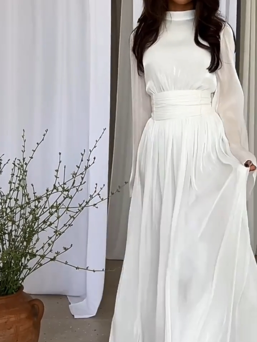 Zavando | Stylisches Maxikleid mit Bindegürtel