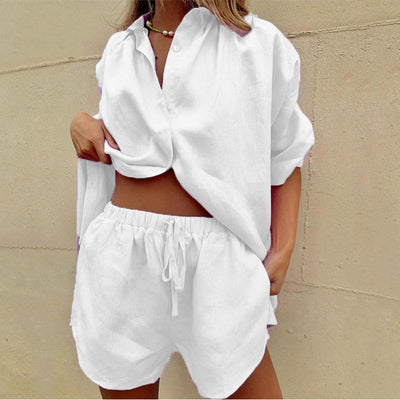 Chloé Bequemes Leichtes Leinen-Set mit Bluse und Shorts