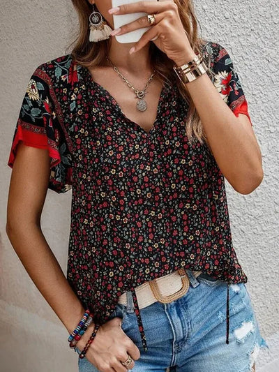 Kurzes Oberteil Mit Rüschenärmeln Für Damen | Sommer