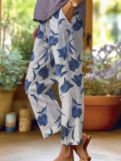 Bedruckte Cropped Hose Für Damen | Sommer
