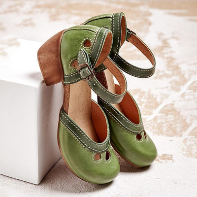 Damen Vintage Schuhe Mit Geschlossener Spitze | Bequem
