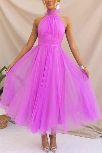 Elegantes Neckholderkleid Für Damen | Midi