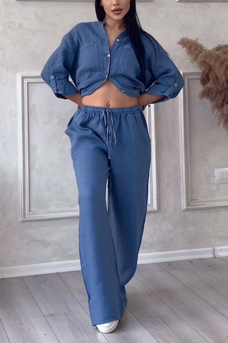 Zavando-Set für Frauen - luftige Bluse & weite Hose