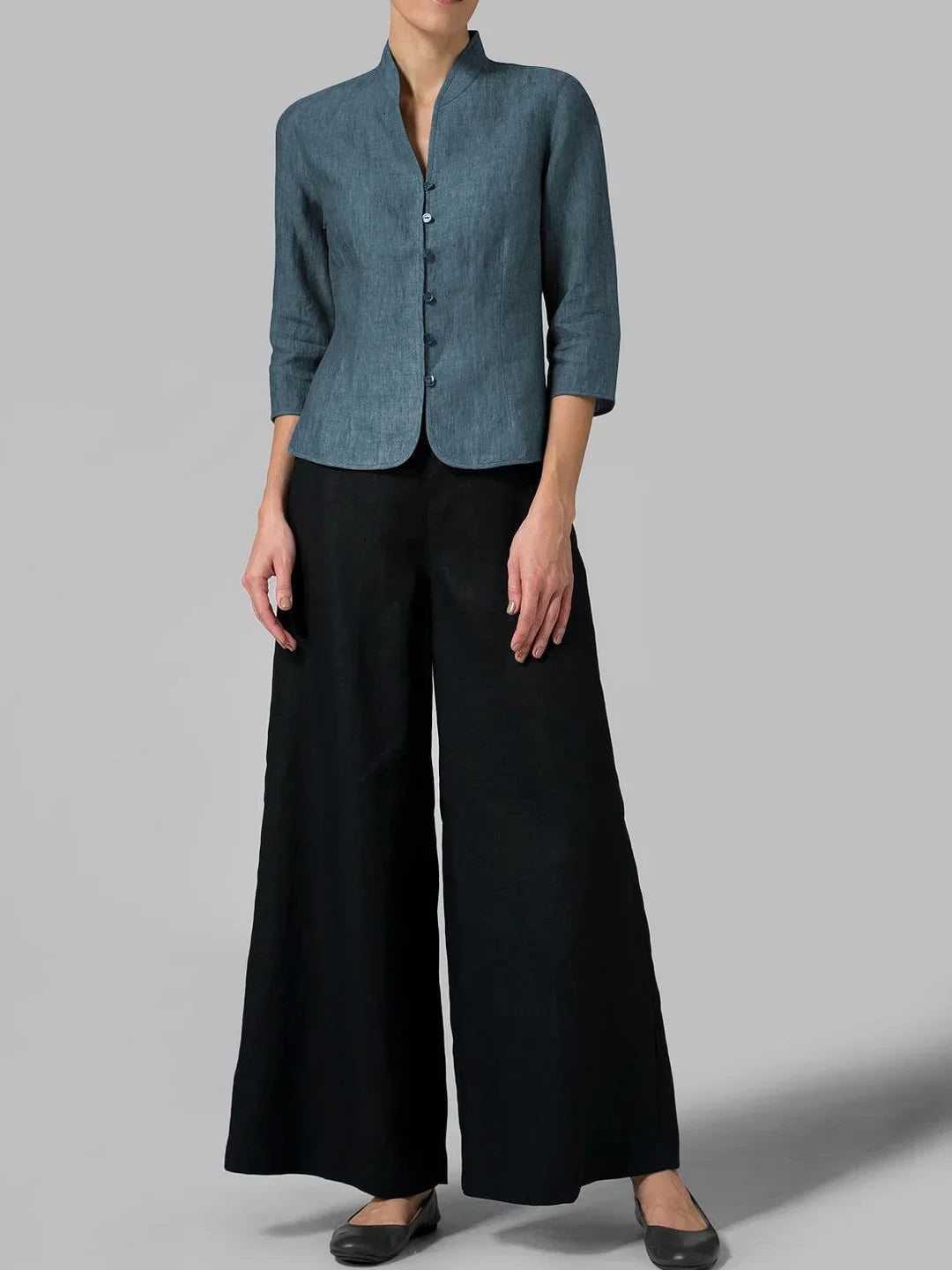 3/4 Bluse Mit Stehkragen Für Damen | Formell