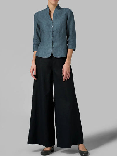 3/4 Bluse Mit Stehkragen Für Damen | Formell
