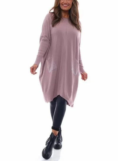 Zavando - CurveEmbrace Waffel Komfort Kleid