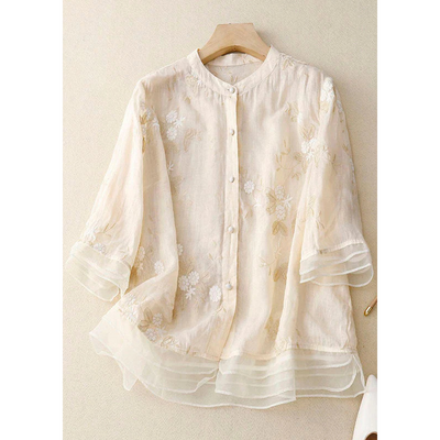 Damen Halbe Ärmel Button Down Bluse | Atmungsaktiv