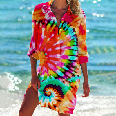 Mehrfarbiges Sommer Strandkleid Für Damen | Mini