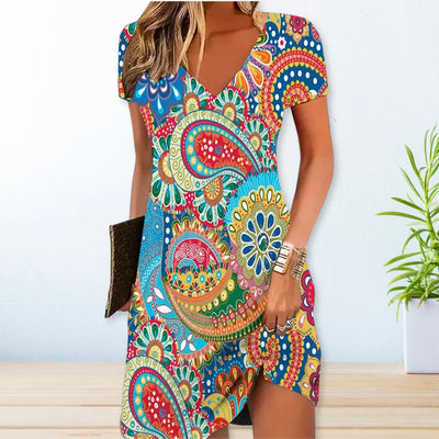 Zavando – Stilvolles Kleid mit Boho-Print