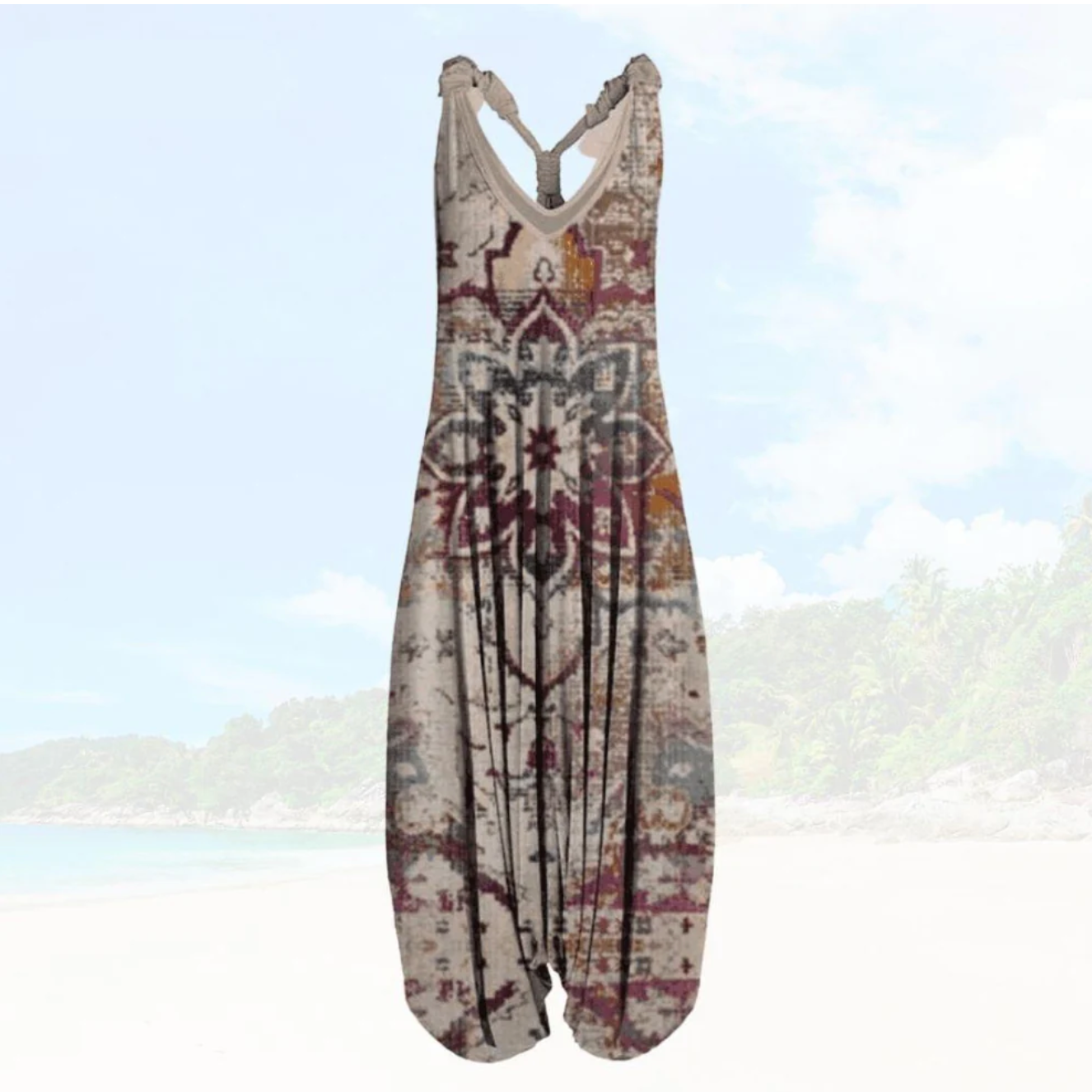 Zavando – Overall mit weitem Bein im Boho-Stil