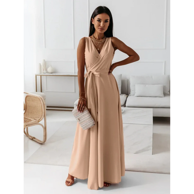Wickelkleid Mit V ausschnitt Und Ärmeln Für Damen | Maxi
