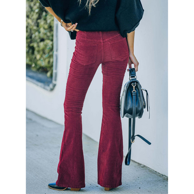 Cordhose Mit Hoher Taille Für Damen | Weites Bein