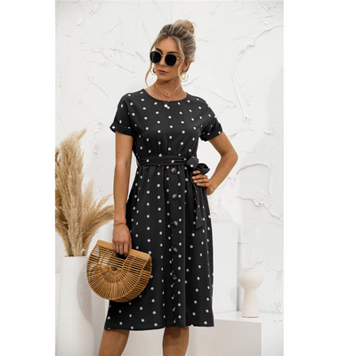 Sommerkleid Mit Tupfenmuster Für Damen | Midi