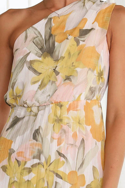 Schulterfreies Maxikleid Mit Blumenmuster Für Damen