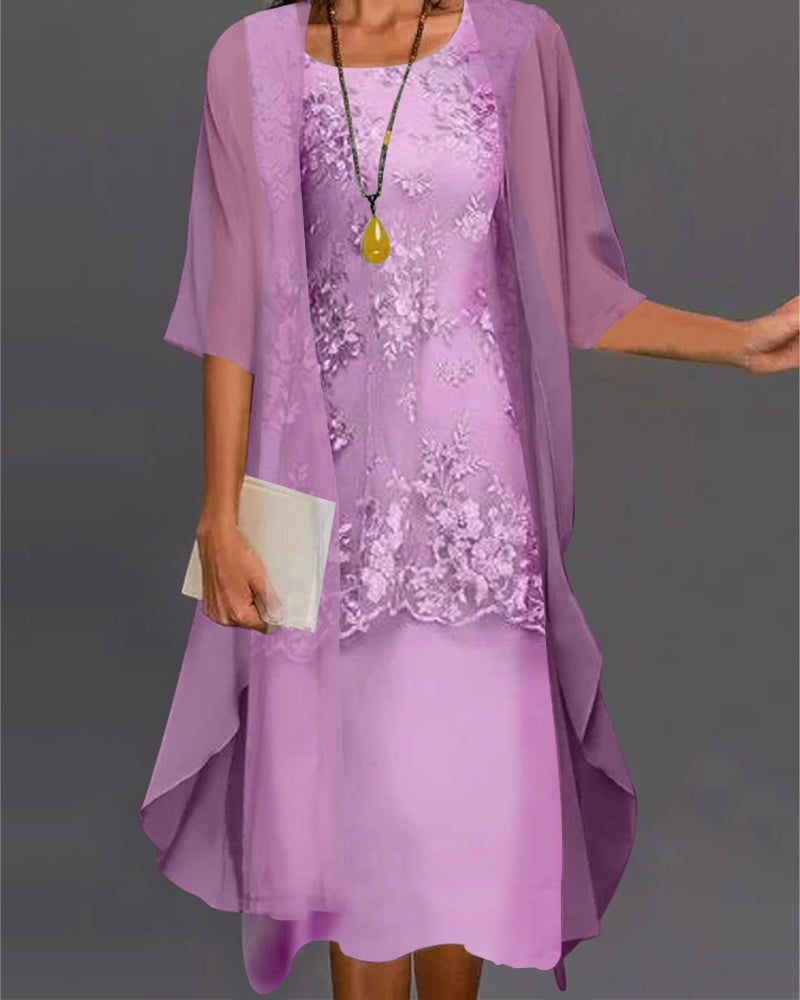 Zweiteiliges Minikleid Mit Blumenmuster Für Damen | Set