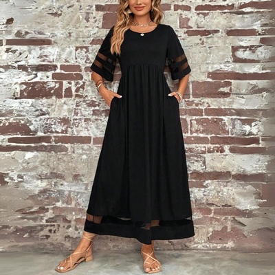 Damen Formelles Kleid Mit Rundhalsausschnitt | Midi