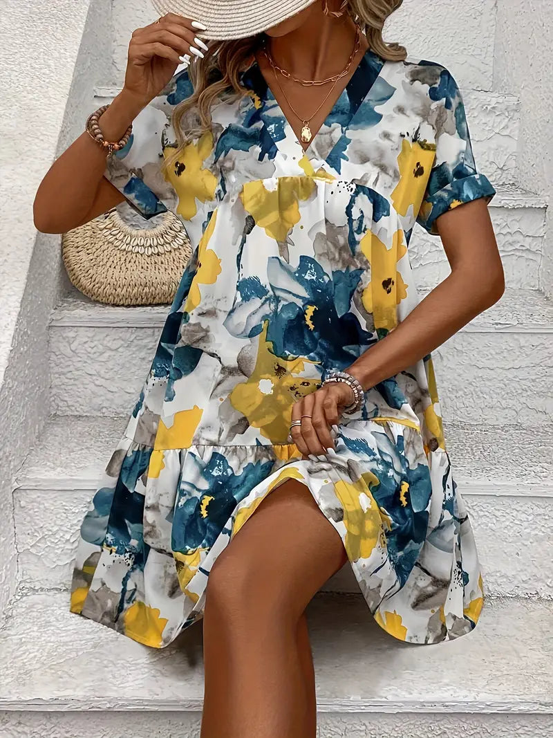 Zavando – Luftiges Minikleid mit Blumenmuster